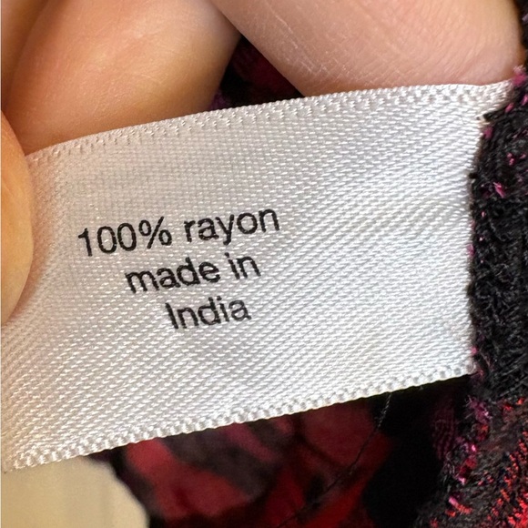 Lane Bryant Plus 18/20 Red Pink Plaid Button Down Tie Front Shirt – Cozy Fall - Picture 5 of 7